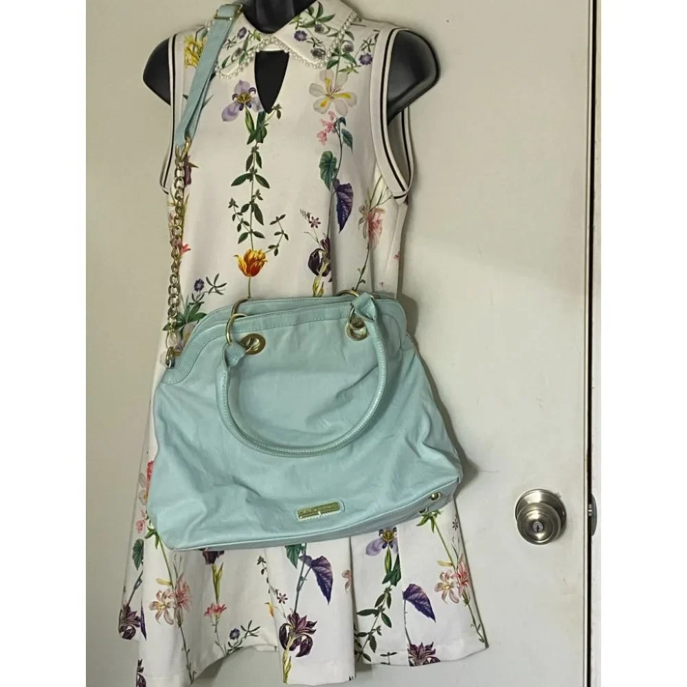 Steve Madden Aqua Blue Faux Leather Crossbody Bag